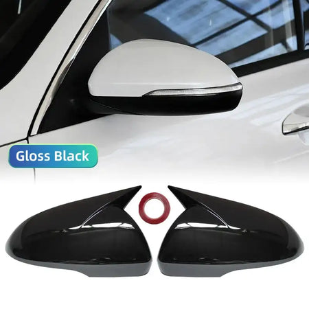 For Kia Optima K5 2016-2020 Car Sticker Rearview Side Mirror Cover Wing Cap Exterior Door Rear View Case Trim Carbon Fiber Look Gloss Black