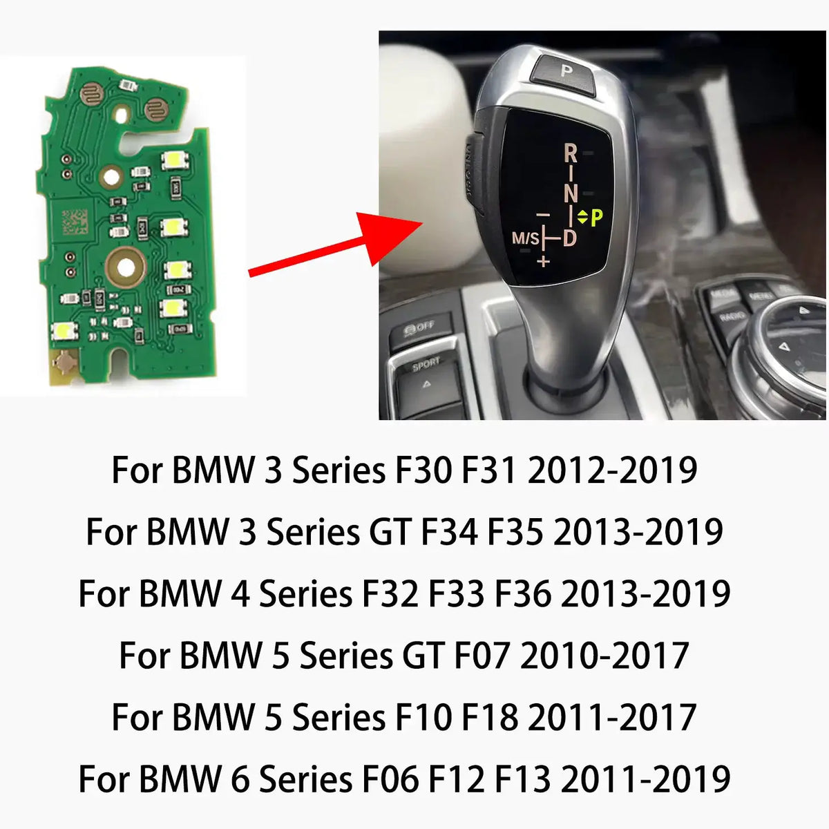Replace Upgrade Gear Shift Knob Circuit Board for BMW F10 F30 F20 F25 F26 F15 F16 F32 Gear Shifter Gearbox LED Panel Repair by InterCyprus Trading Ltd