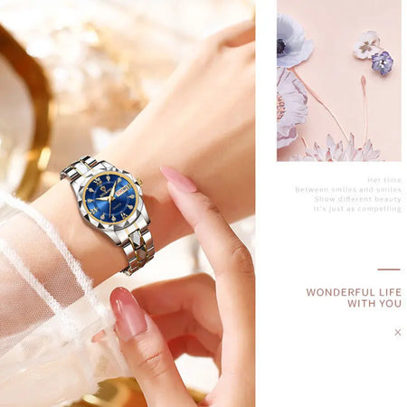 BINBONG Luxury Ladies Quartz Watch - Waterproof &amp; Luminous