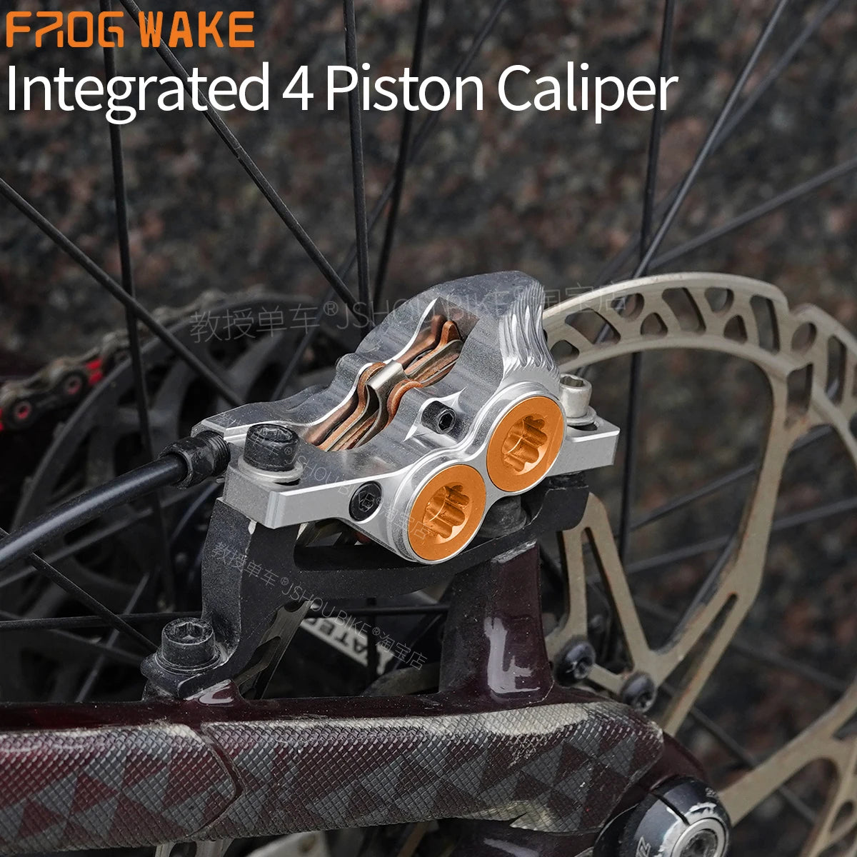 Frog Wake FV4 MTB Hydraulic Disc Brake Kit &ndash; 4 Piston