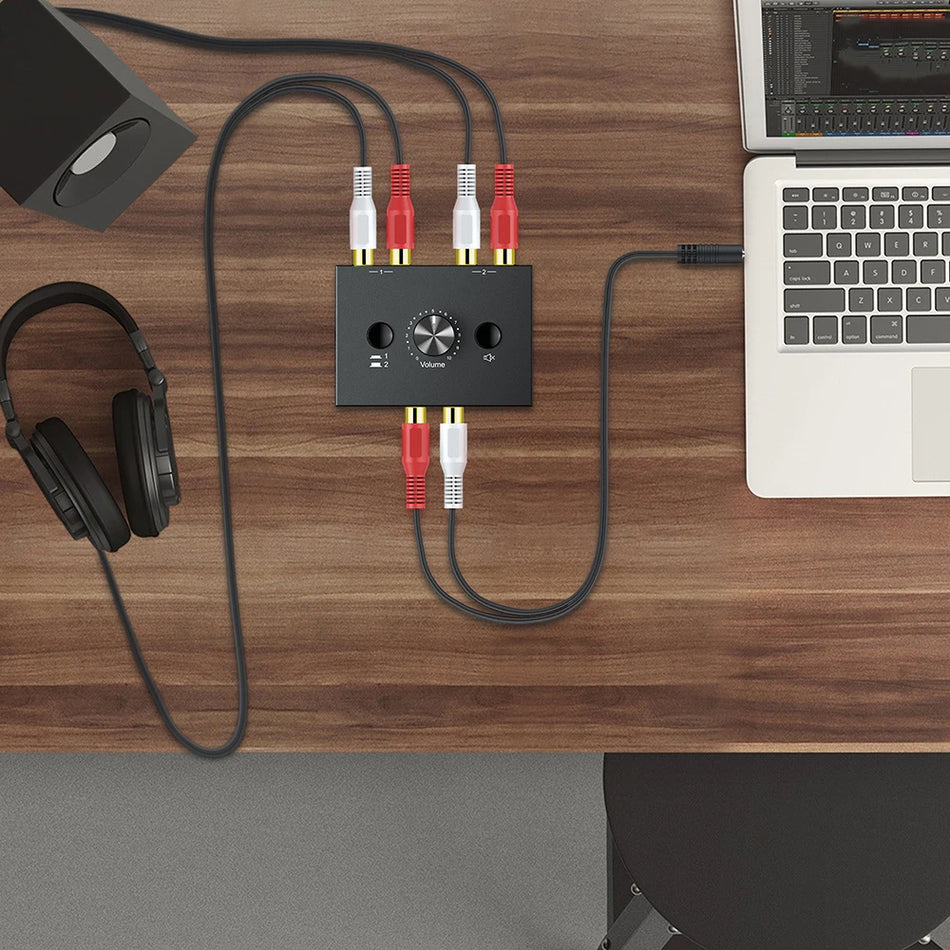 Bi-Directional RCA Audio Switcher 2 In 1 &ndash; Mute Button