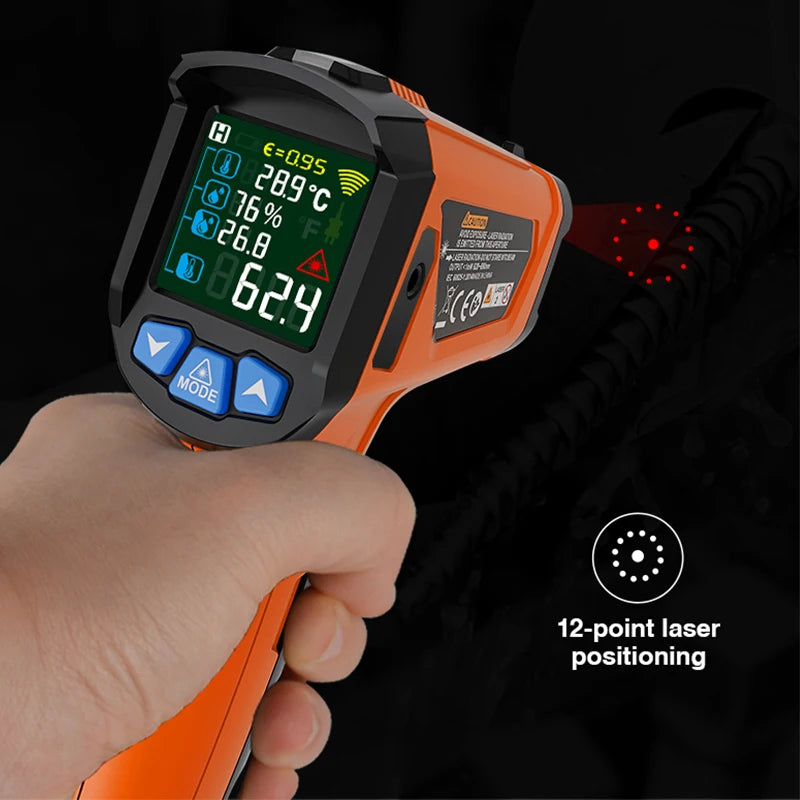 Mestek IR02C ~50-800C Digital Infrared Thermometer Color Screen High Temperature Meter Non-contact Pyrometer Outdoor Thermometer