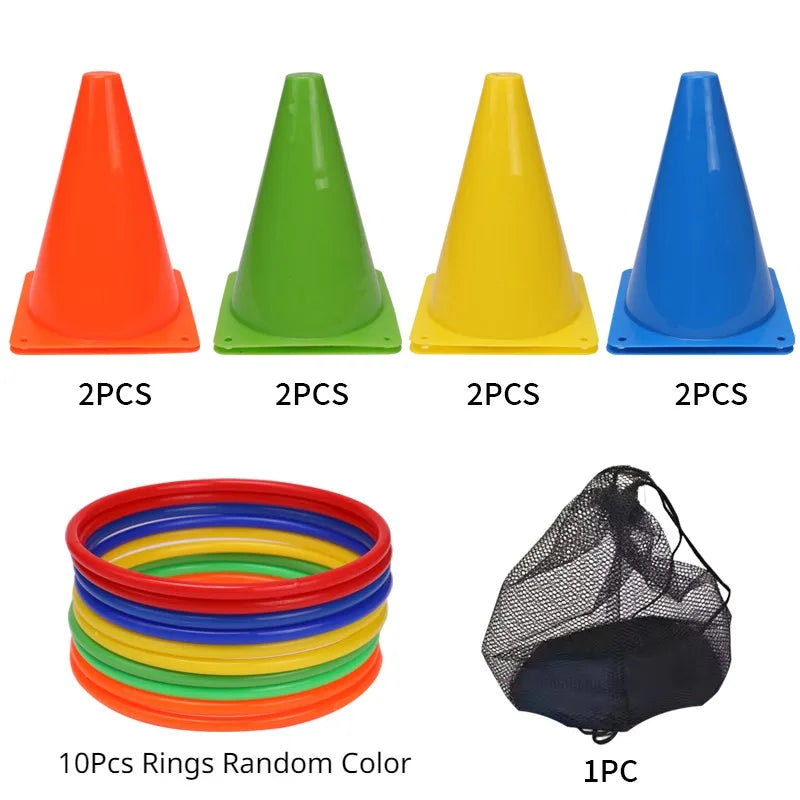 Kids Outdoor Ring Toss Carnival Game Set for Football Training A-1Set