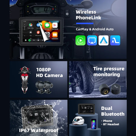 EKIY 6.25 Inch Portable Digital Dashboard &ndash; Wireless CarPlay and Anti Theft Screen