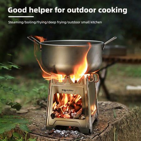 Outdoor Mini Fire Pit Stove &ndash; Lightweight Titanium Pro
