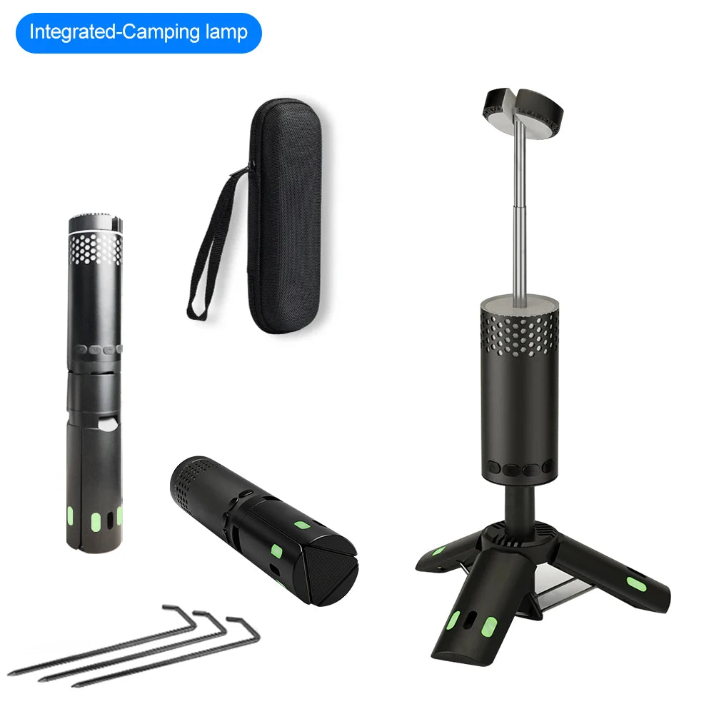Upgraded Camping LED Telescopic Flashlight &ndash; Versatile Portable Lantern 10000Mah Black