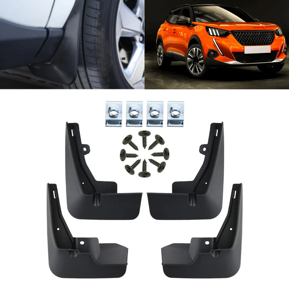 Purvo apsaugos Peugeot 2008 2020-2024 priekiniai ir galiniai apsaugai formuoti ABS plastikas visiems orams