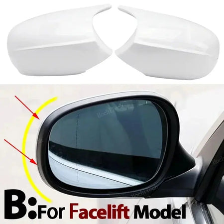 1 Pair White Rearview Exterior Side Mirror Caps for BMW E90 E91 E92 E93 E81 E87 E82 E88 3 1 Series M Design replacement by InterCyprus Trading Ltd