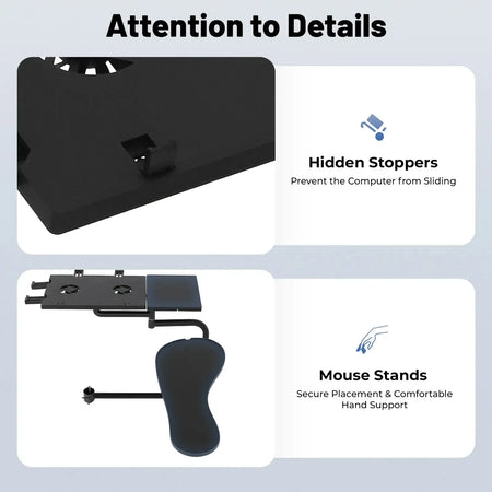 Adjustable Laptop Stand 360 Rotating Tray &ndash; Cooling Fans