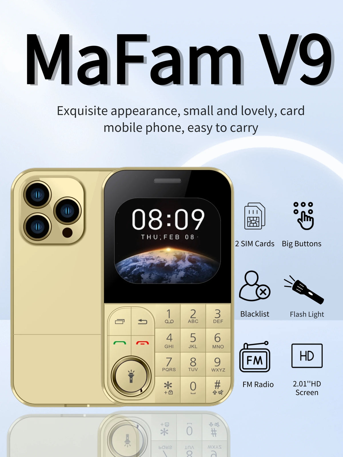 Super Slim Card Mobile Phone &ndash; Dual SIM and Big Button