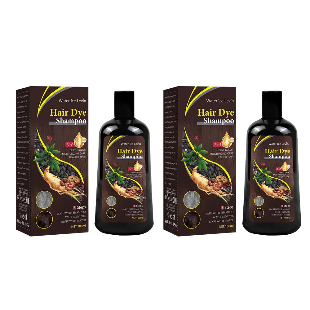 Water Ice Levin 3 in 1 Hair Color Shampoo &ndash; Instant White to Brown Transformation Dark brown 200ml