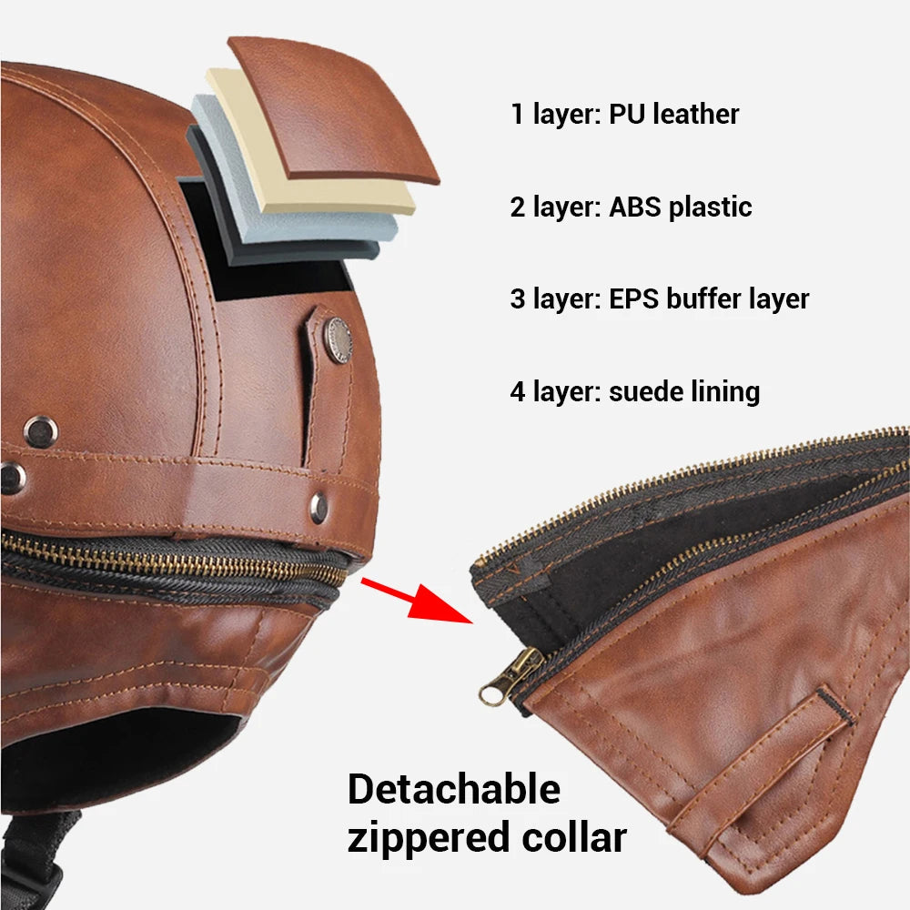 Herobiker Retro Half Helmet &ndash; DOT Certified Lightweight ABS