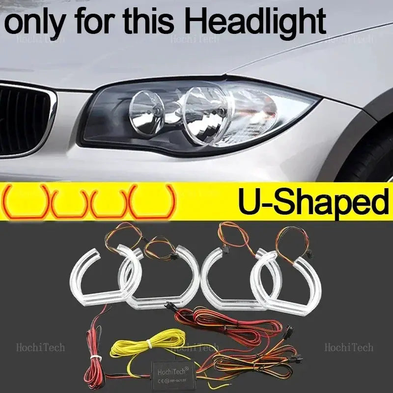 For BMW 1 Series E81 E82 E87 E88 2004-2013 RGB colorful Dynamic light Angel Eyes Rings Led APP control Turn signal Light by InterCyprus Trading Ltd