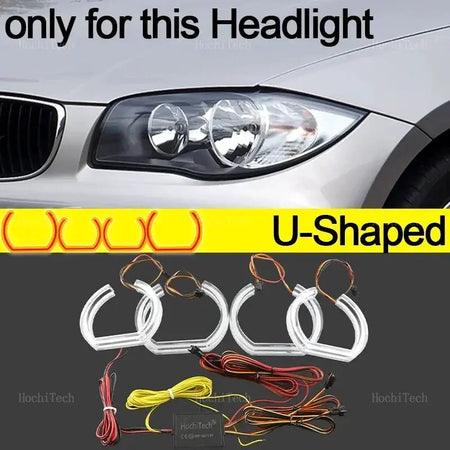 For BMW 1 Series E81 E82 E87 E88 2004-2013 RGB colorful Dynamic light Angel Eyes Rings Led APP control Turn signal Light by InterCyprus Trading Ltd