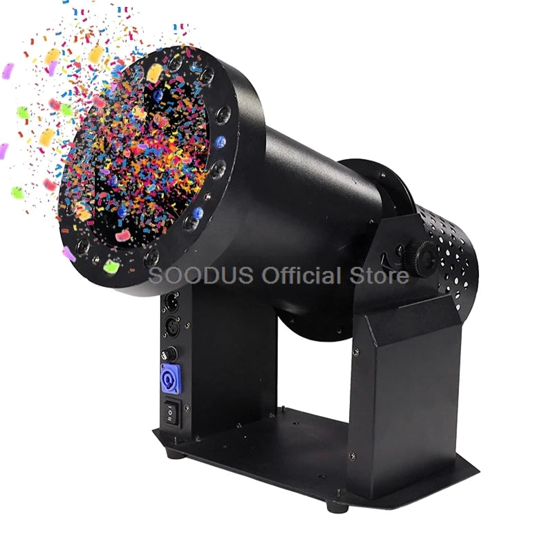 LED Confetti Blower 1500W with DMX512 Remote, Powerful Stage Effects for Weddings and Events