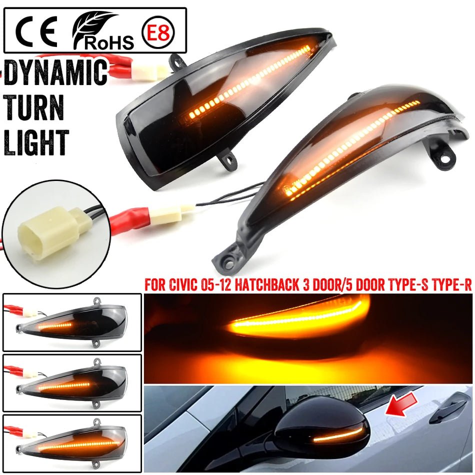 Luces de señal de giro LED dinámicas para Honda Civic MK8 Type R espejo