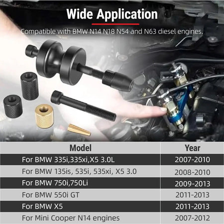 PIKBUK High Quality Car Engine Injector Puller Seal Installer Tool Set 130192 130194 130193 For BMW N63 N54 N14 N18 Engine by InterCyprus Trading Ltd