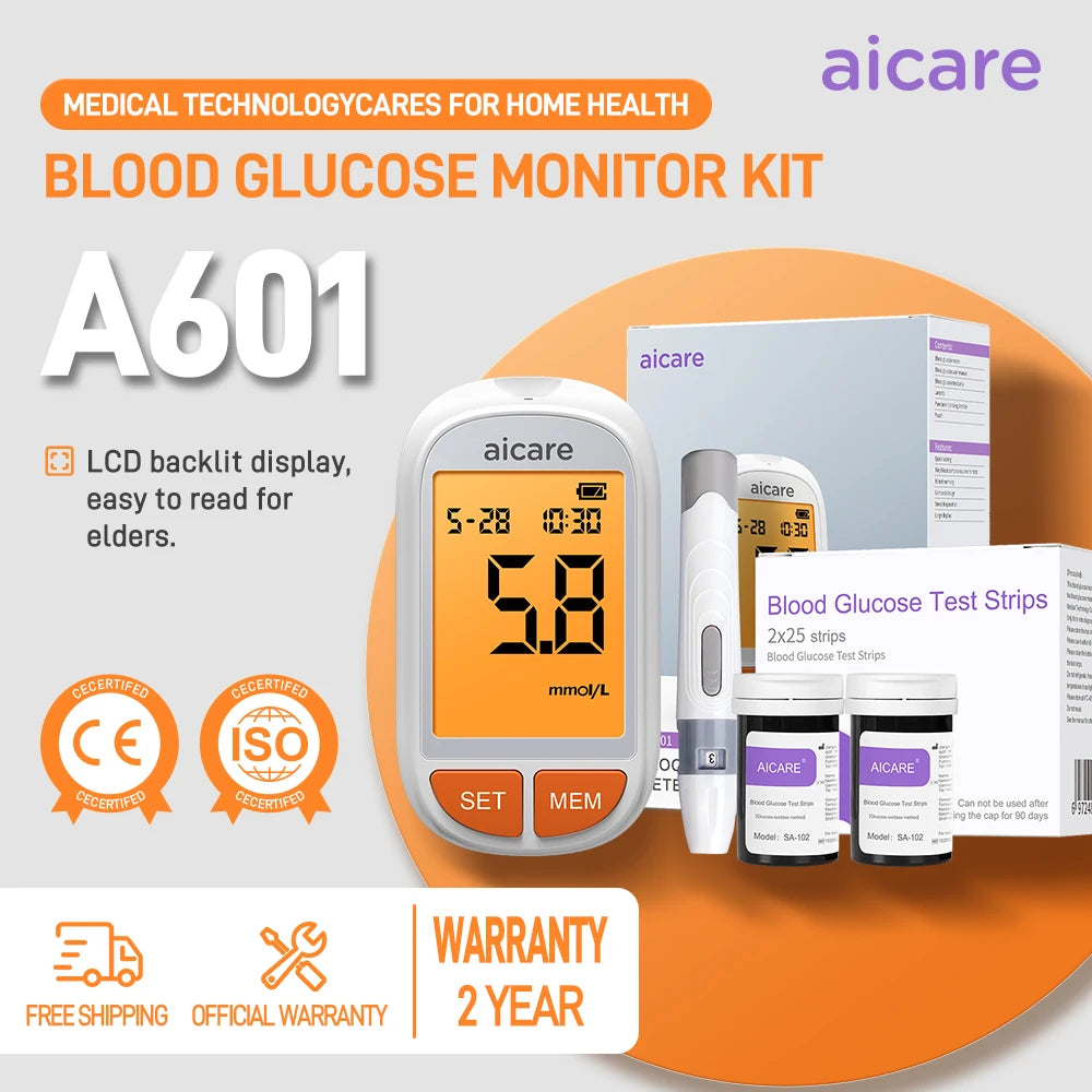 Aicare Blood Glucose Meter &ndash; Portable Accurate Glucometer