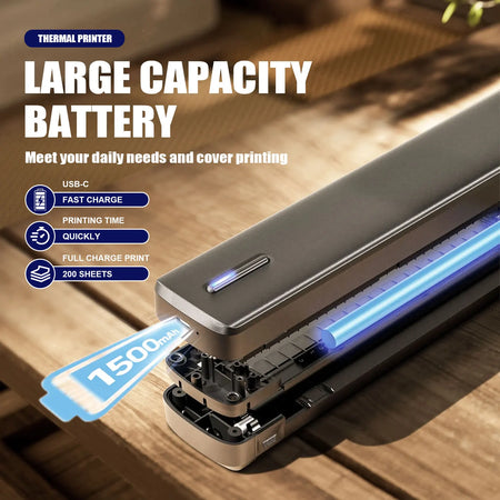 Portable A4 Thermal Printer &ndash; Bluetooth and App Connectivity