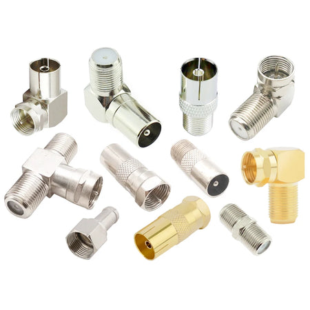 F Type to TV IEC Right Angle Adapter &ndash; Space-Saving Design