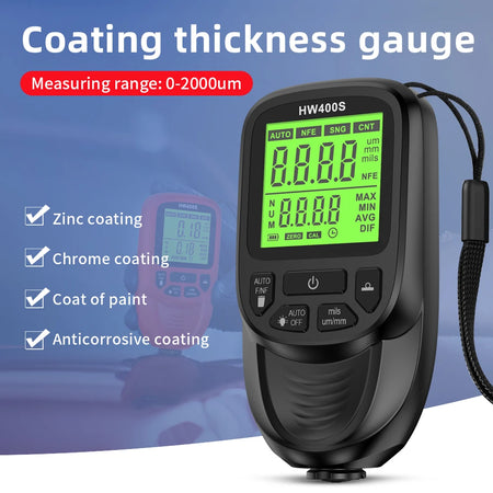 HW400S 0-2000UM Car Coating Thickness Gauge &ndash; Backlight