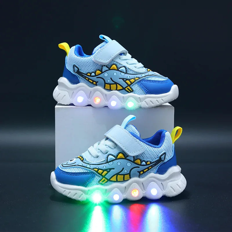 Luminous Breathable Sneakers for Kids - LED Light Up Non-slip Shoes konglongblue / 21 inner13.3cm