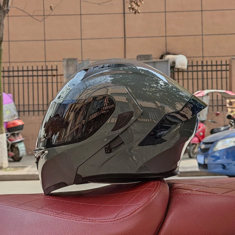 Orz Flip Up Full Face Motorcycle Helmet - DOT Approved, Unisex Design