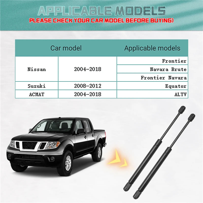 Nissan Frontier Navara D40 Esimese Kapoti Gaasivedrud Tõstetoe Komplekt