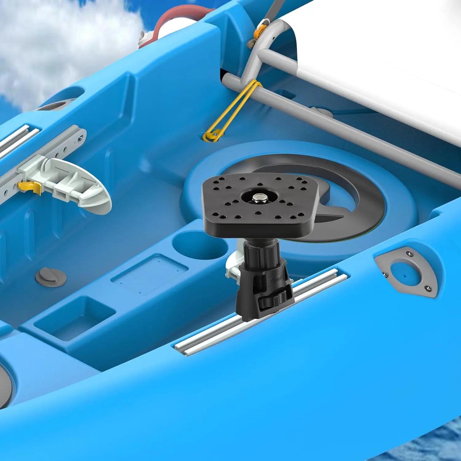 Heavy-Duty Kayak Track Adapter with Anti-Rotation Locking Base for Accessories