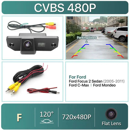 AHD 1080P Dynamic Trajectory Line Car License Plate Light Rear View Camera For Ford Focus 2 Sedan 2005-2011 C-Max by InterCyprus Trading Ltd