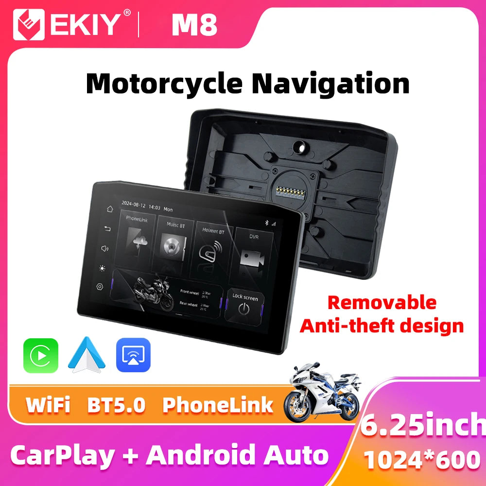 EKIY 6.25 Inch Portable Digital Dashboard &ndash; Wireless CarPlay and Anti Theft Screen