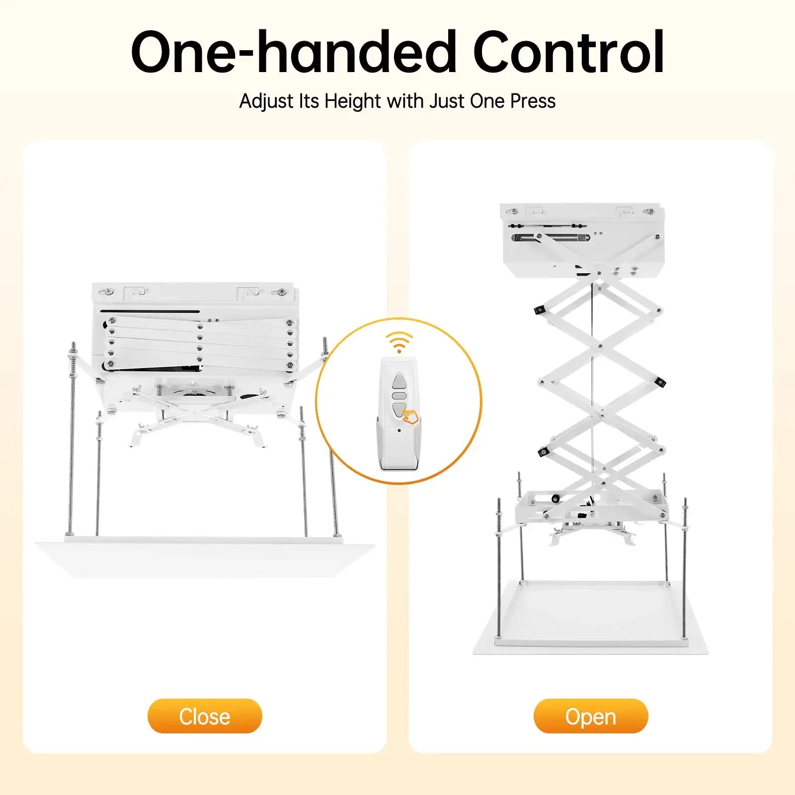 Projector Lift Ceiling Mount &ndash; 22lb Capacity, 24W Remote