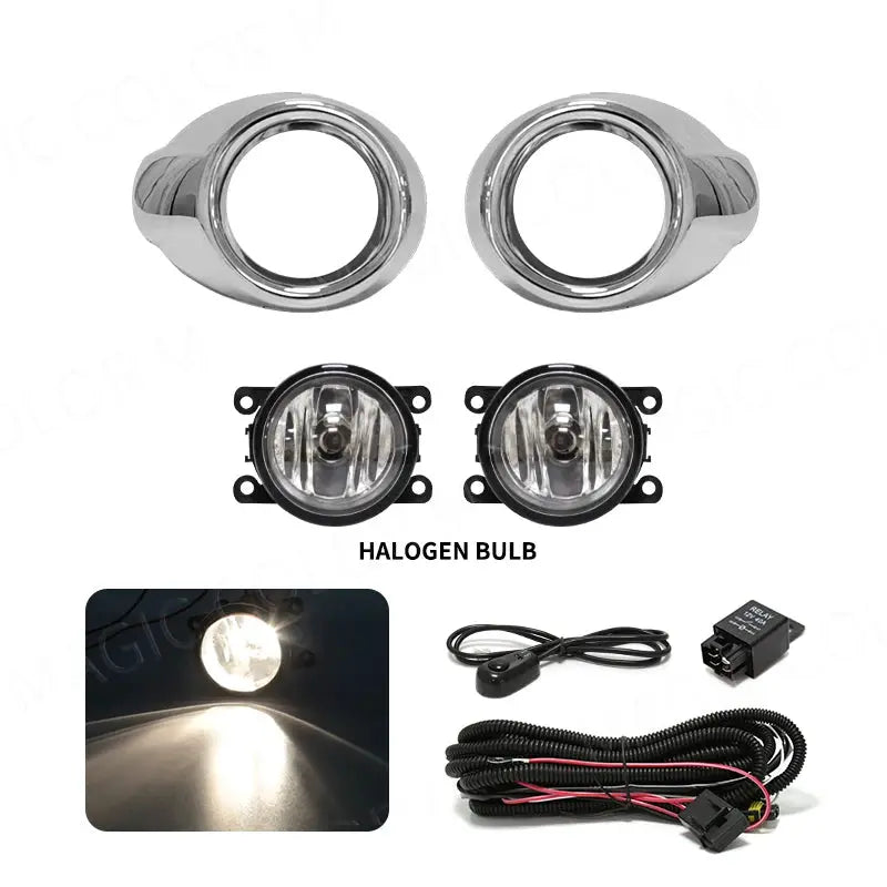 Chrome Cover Car Fog Lamp Day Time Running Light DRL For Ford Focus 3 2012 2013 2014 Focus With Switch Wires by InterCyprus Trading Ltd