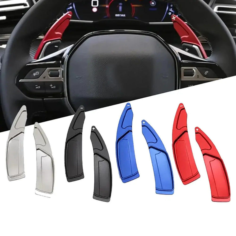 Aluminum Shift Paddle Sticker Covers For Peugeot 2008 3008 5008 508