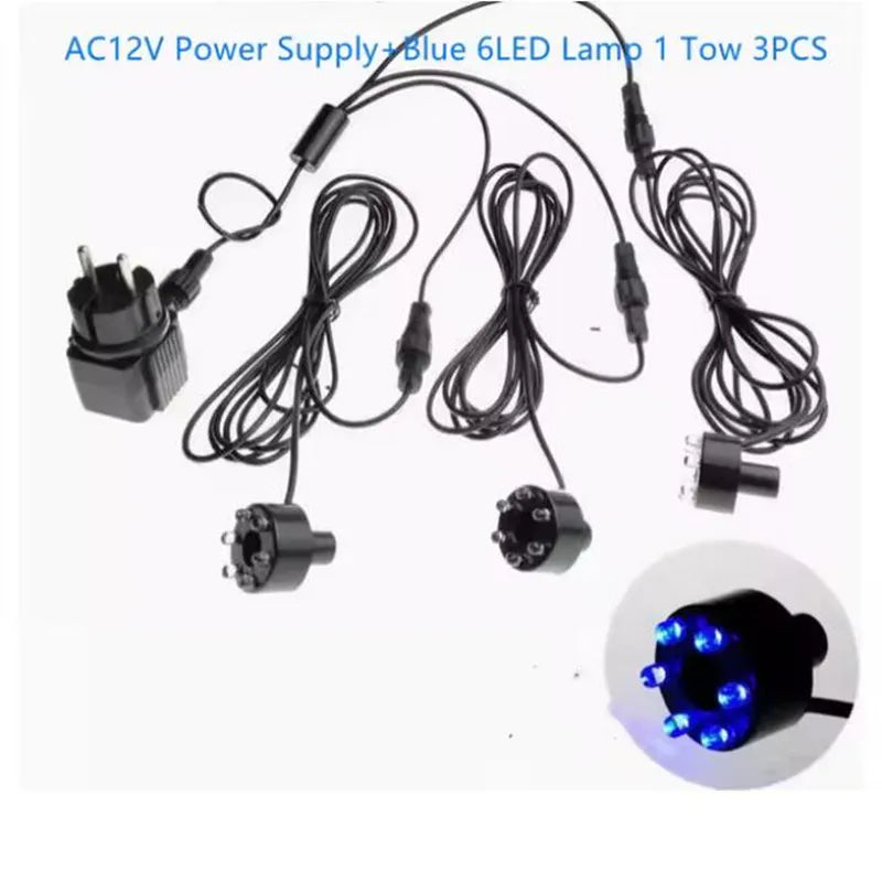 6 LED Underwater Lights 12V Aquarium Pool &ndash; IP68 Waterproof 6LED3 IN1blue