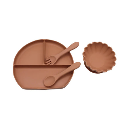 Children's Suction Cup Dinner Plate &ndash; Safe Autonomous Eating Training Peach color