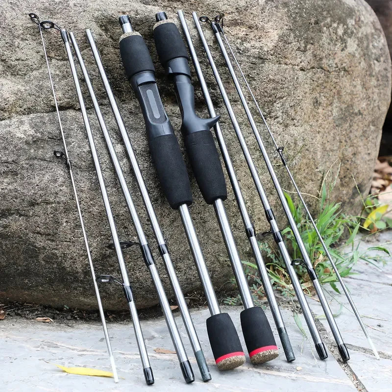Sougayilang Ultralight Carbon Fiber Fishing Rod - 2.1m, 5 Sections, Portable for Travel