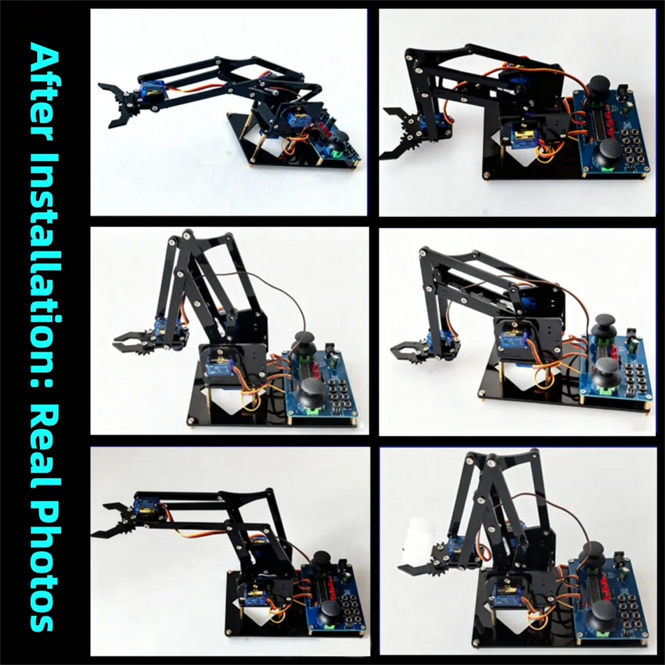DIY Schwarzes Roboterarm-Kit für STEM-Bildung, Elektronik und Schaltungsdesign