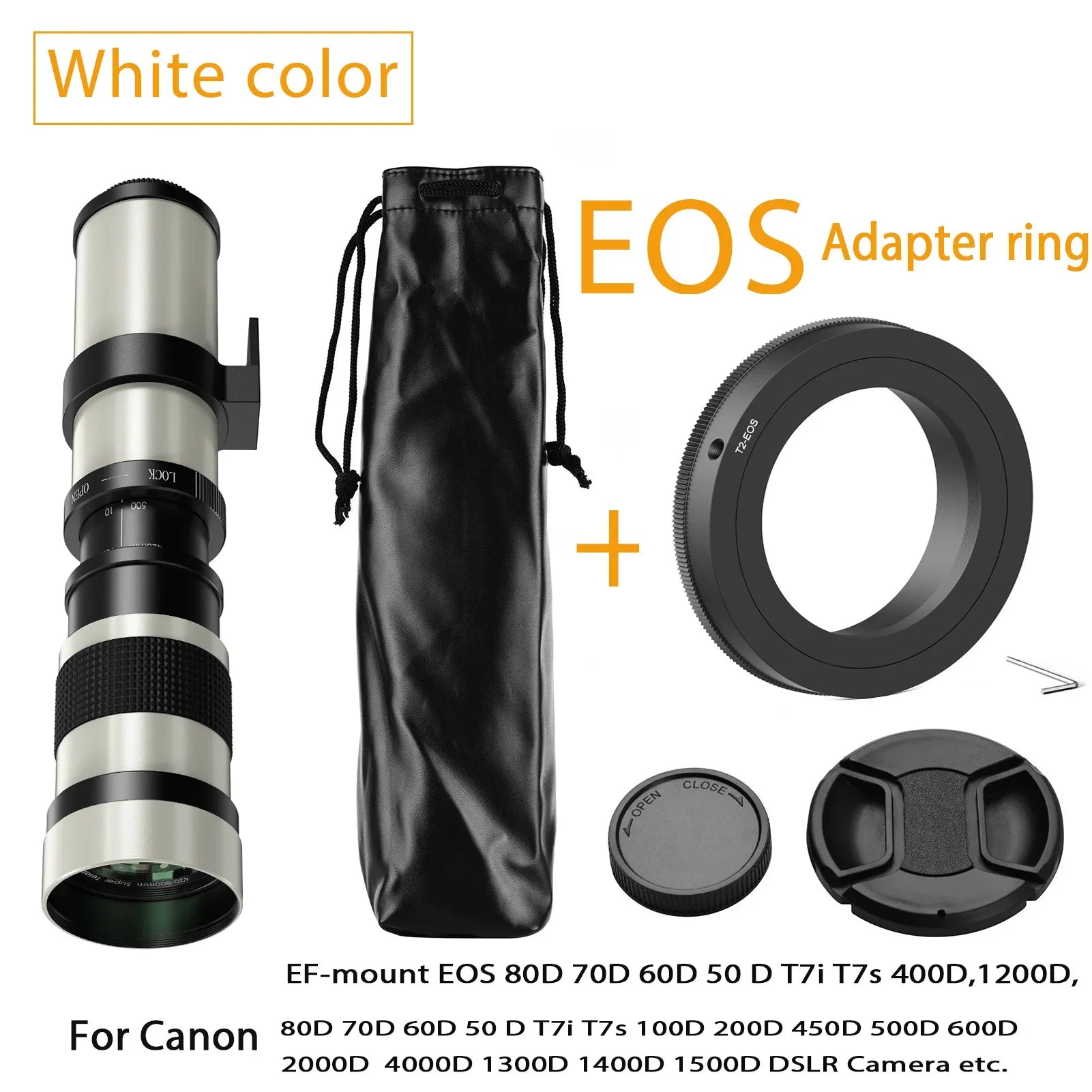 Lightdow Telephoto Lens 420-800mm f 8.3 &ndash; Super Telephoto Zoom for DSLR Cameras for Canon EF 02