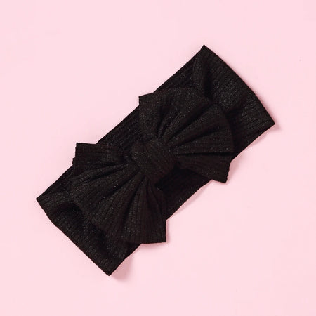 A&amp;A Knit Bow Baby Headbands - Soft Nylon Hair Accessories for Girls (21 Colours)