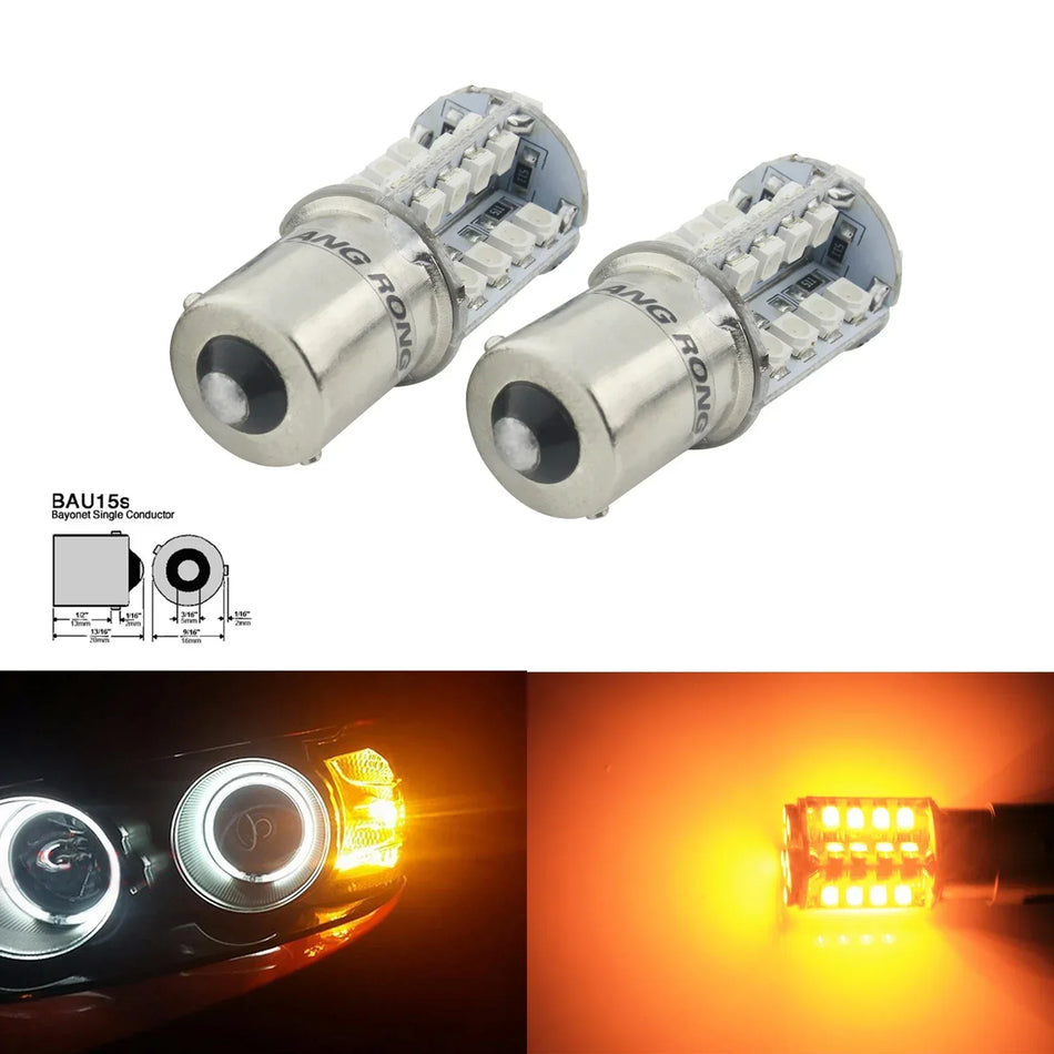 Universelles bernsteinfarbenes 40-SMD Blinkerlicht BAU15s P21W 6W