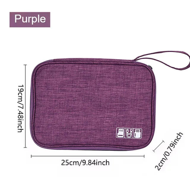 Waterproof USB Cable Organizer &ndash; Travel Ready Slim Design A Purple