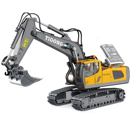 Rc Excavator Bulldozer Truck Toys for Boy 2.4G Remote Control Dumper Engineering Vehicle tractor Crawler Birthday Gift Child AlloyExcavatorYellow