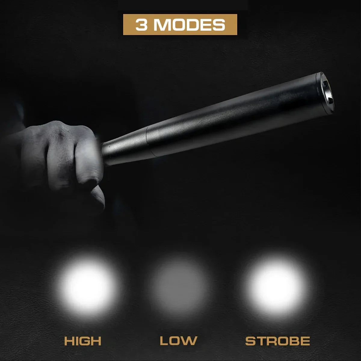 Waterproof Baseball Bat LED Flashlight - Ultra Bright Torch