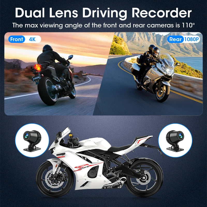 Srnubi 6.25 Inch Moto DVR GPS Motorcycle Navigator &ndash; Wireless CarPlay and Android Auto Support