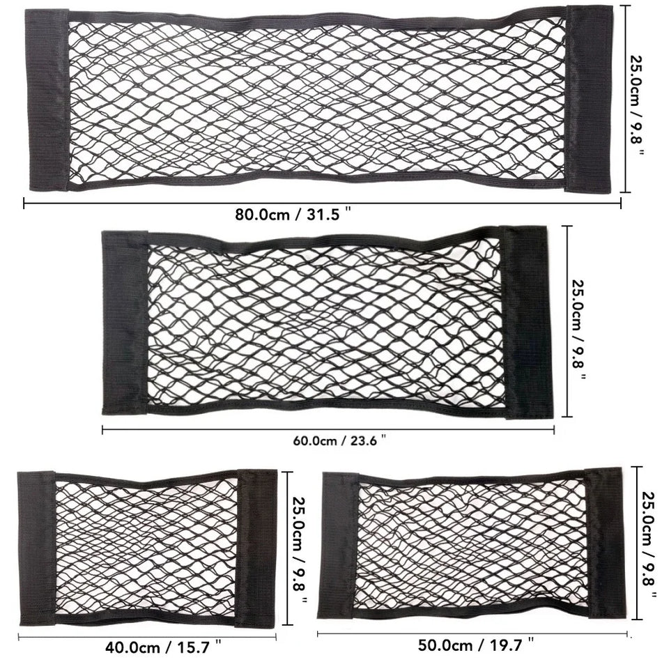 Car Trunk Storage Net With Elastic Mesh, Durable Velcro Bag