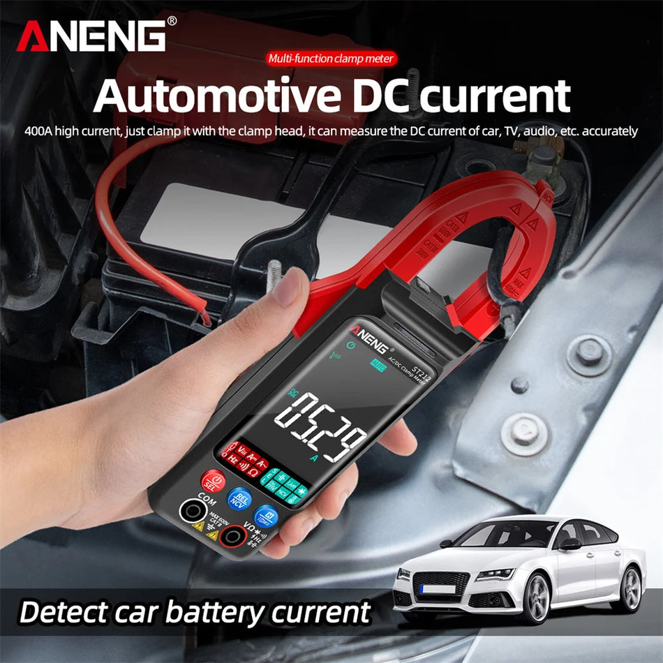 ANENG ST212 Digitaalinen Klampimittari AC DC Virta, 400A, 6000 Laskentaa, Värinäyttö