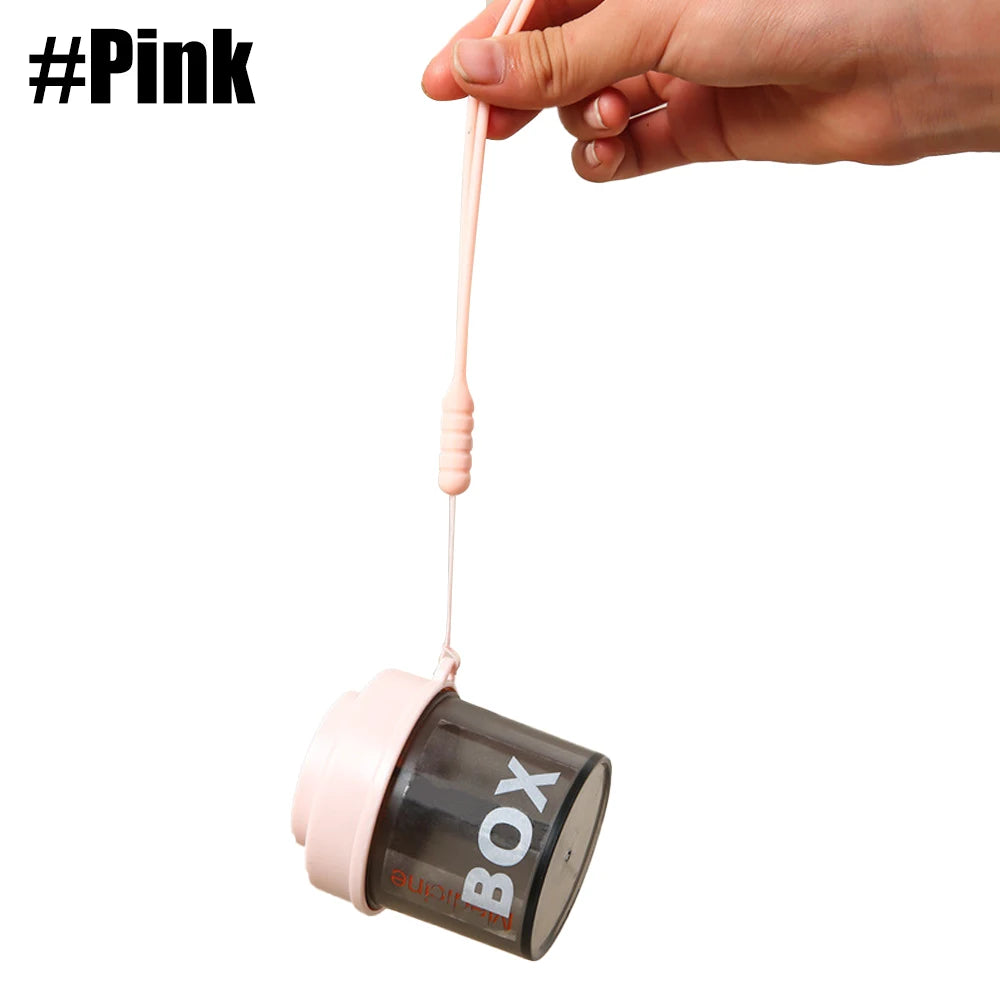 4 Compartment Small Pill Box &ndash; Moisture Proof Travel Organizer Pink