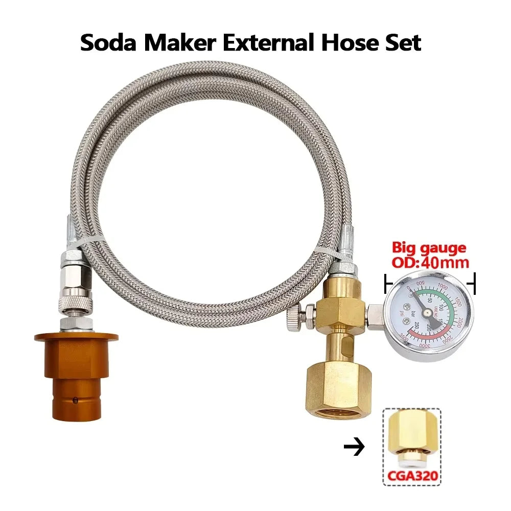 Soda Hose Kit Soda Maker Quick Connect &ndash; Flow Control Valve Gold CGA320 250bar-A
