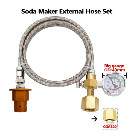Soda Hose Kit Soda Maker Quick Connect &ndash; Flow Control Valve Gold CGA320 250bar-A